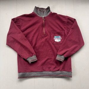 Northwest Territory Maroon and Gray Zip-Up Sweater